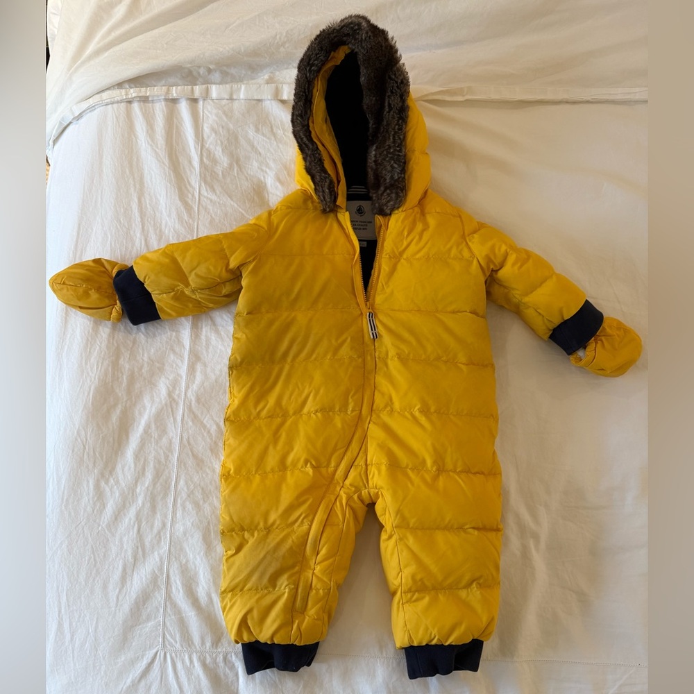 Petit Bateau Yellow Snowsuit One Piece